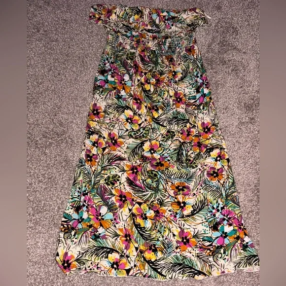 Strapless size 2 torrid floral maxi dress - Picture 1 of 3